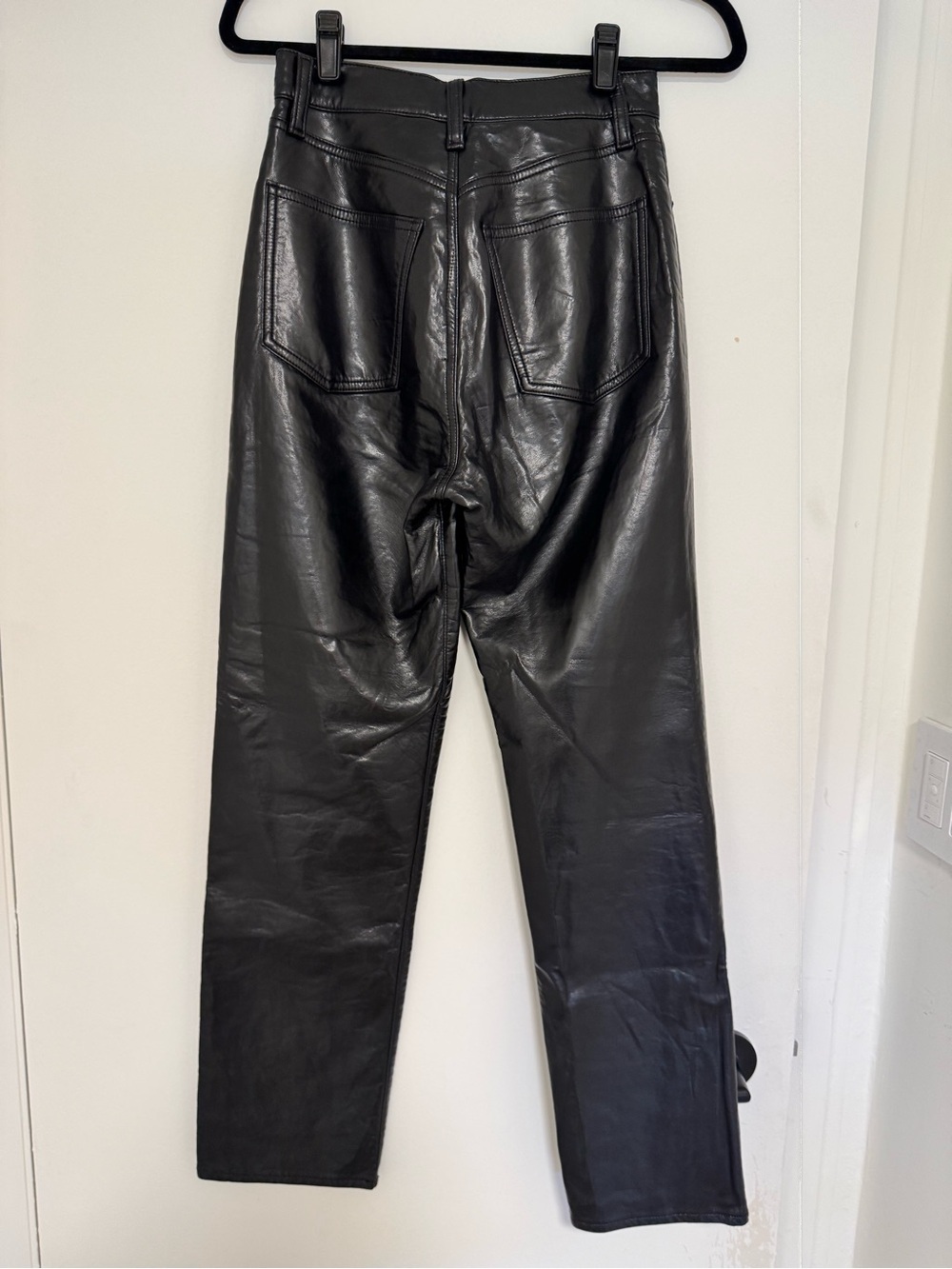 AGOLDE-90’s PINCH WAIST HIGH RISE- SIZE 24-RECYCLED LEATHER STRAIGHT LEG PANT - Picture 9 of 9